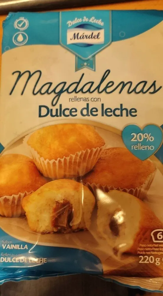 Magdalenas rellenas con dulce de leche