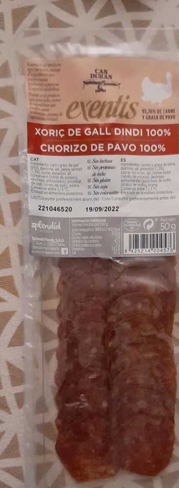 Chorizo de pavo