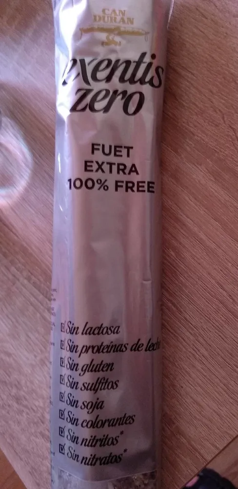 Exentis zero fuet extra sin gluten sin lactosa