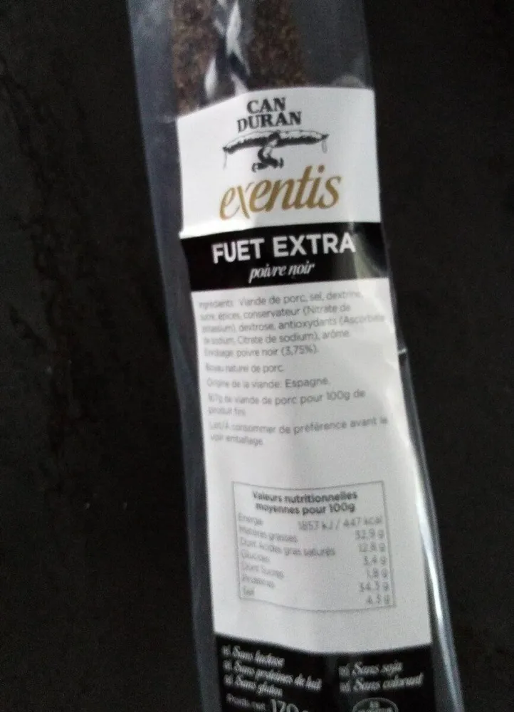 Fuet extra poivre noir