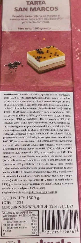 Tarta de San marcos
