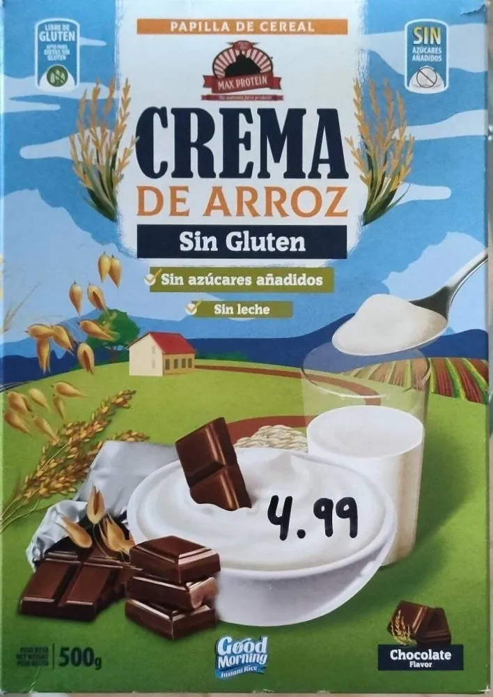 Crema de Arroz sin gluten