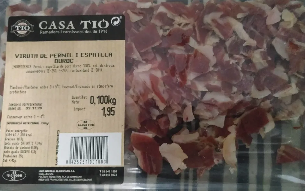 Viruta de pernil i espalla duroc