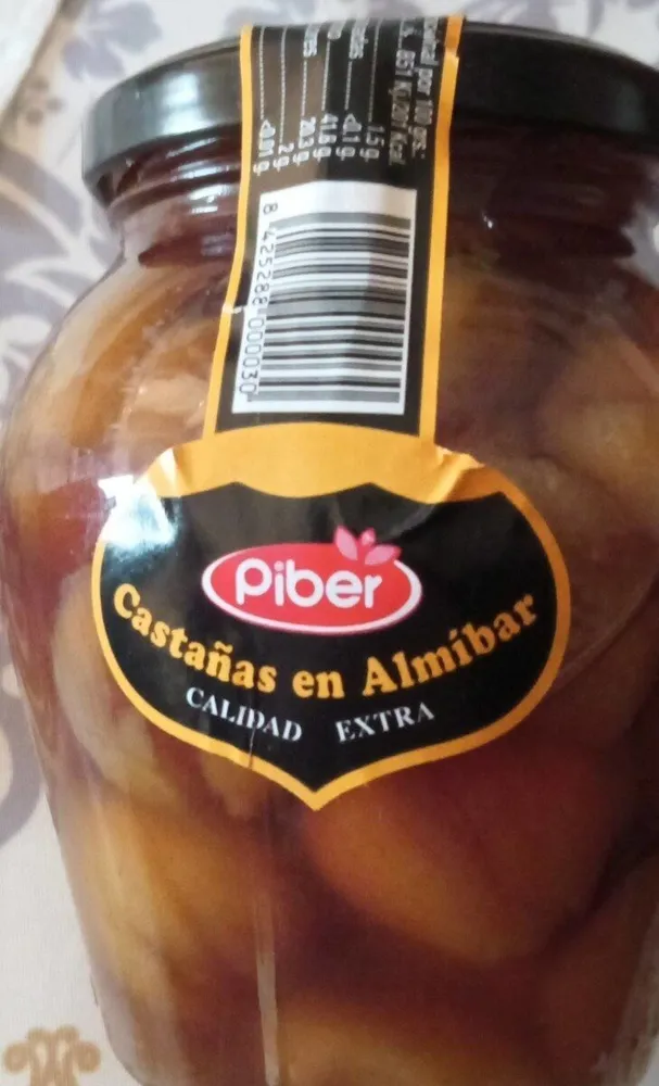 Castañas en almíbar