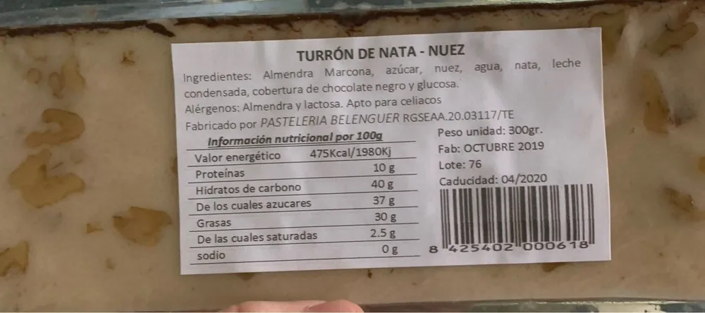 Turron de nata