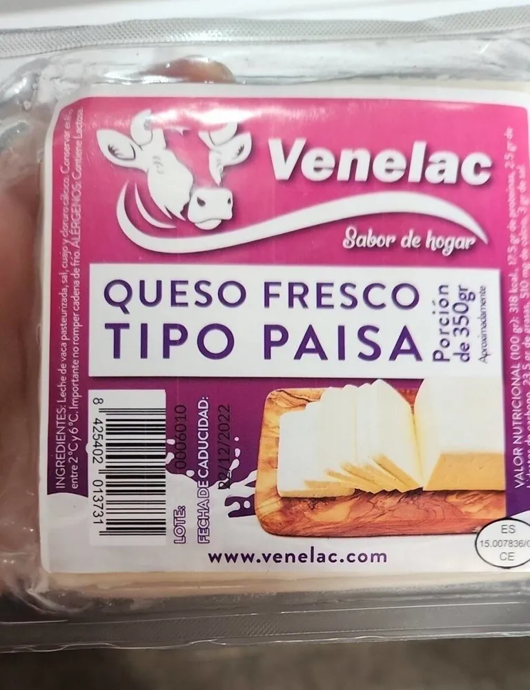 Queso fresco tipo paisa