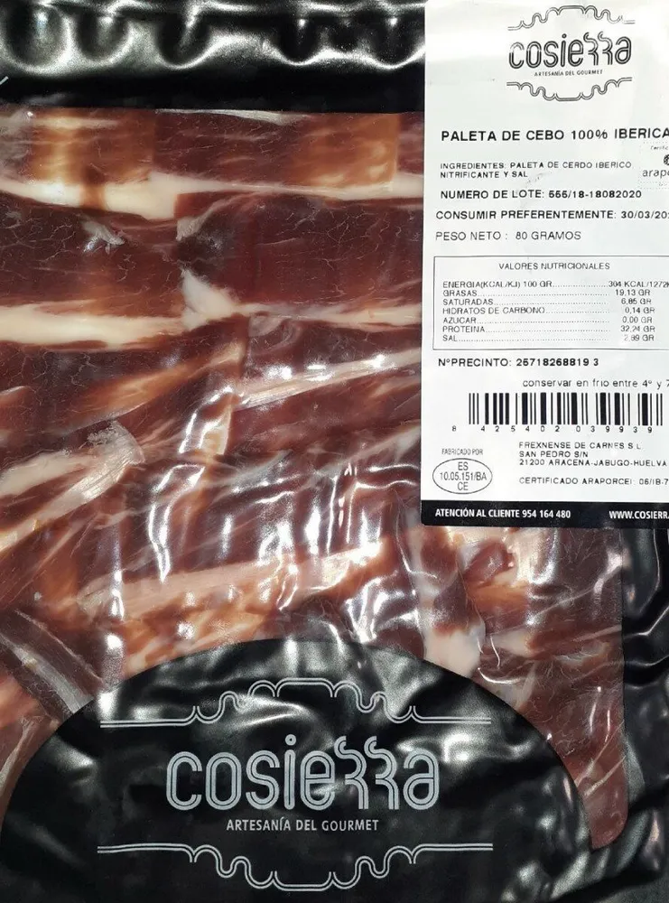 Paleta de cebo 100% ibérica