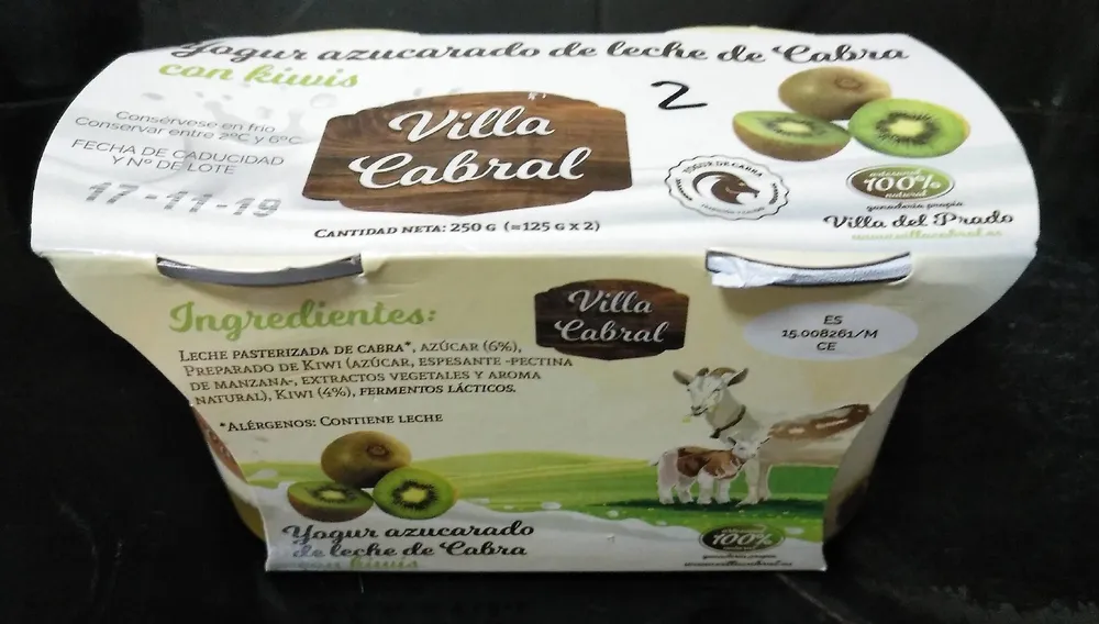 Yogur azucarado de leche de cabra