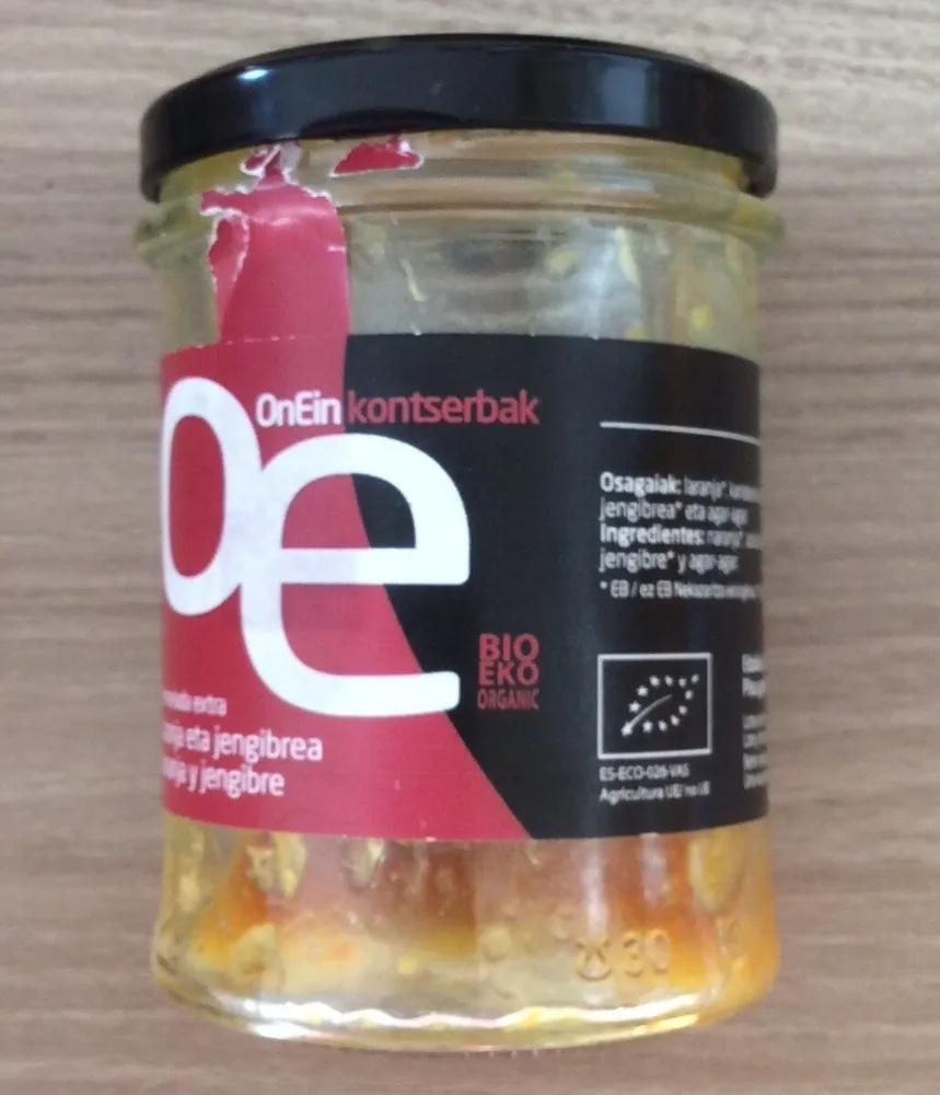 Mermelada extra de naranja y jengibre