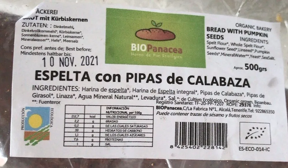 Espelta con pipas de calabaza