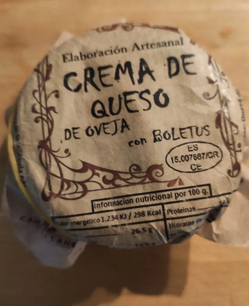 Crema de queso de oveja con boletus
