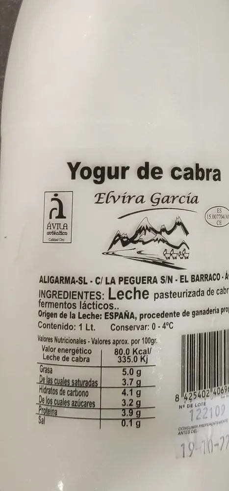 Yogur de cabra