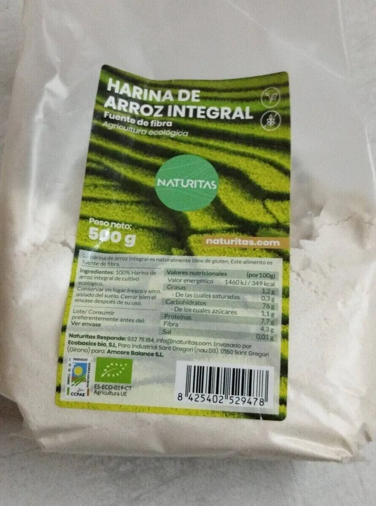 Harina de arroz integral