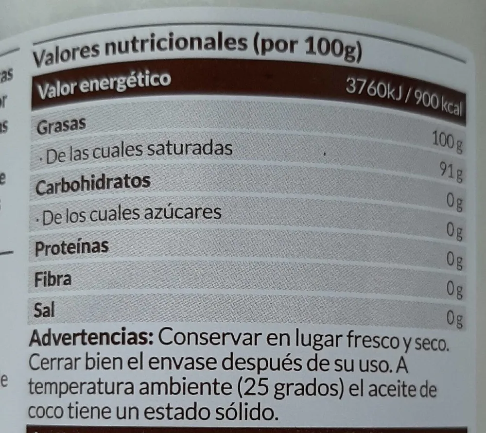 Aceite de coco desodorizado