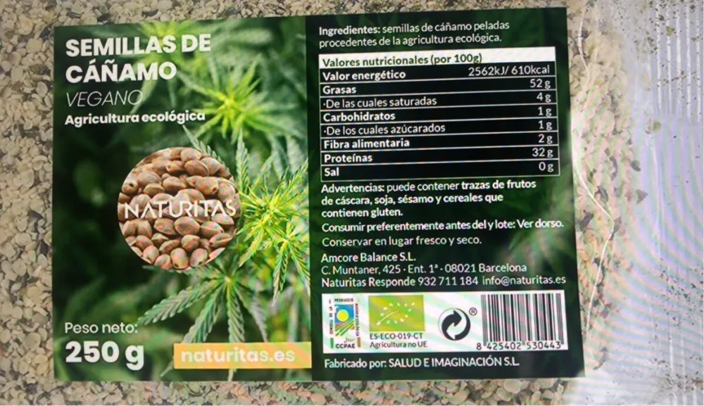 Semillas de cáñamo