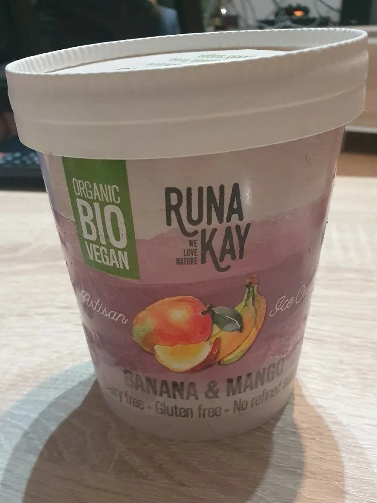 Helado de platano y mango