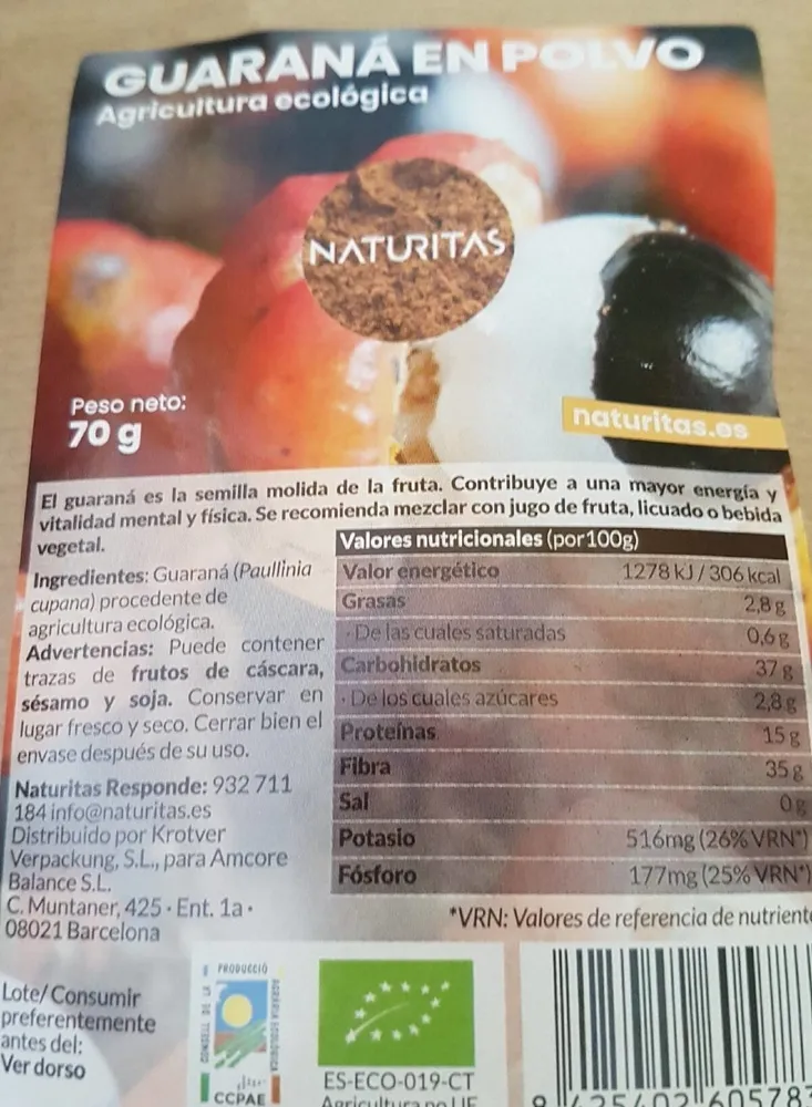 Guaraná en polvo