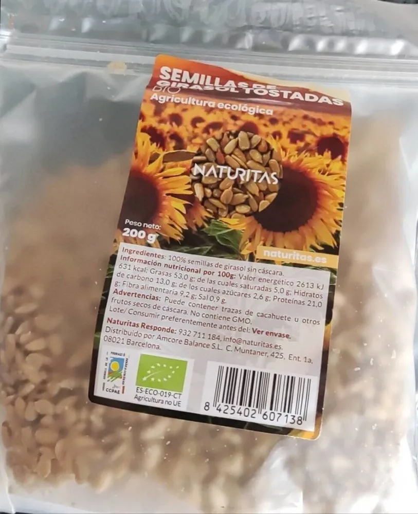 Semillas de girasol tostadas
