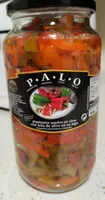 Pimientos asados en tiras con leña de olivo en su jugo