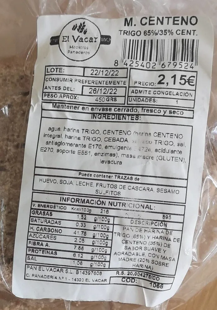 Pan de centeno