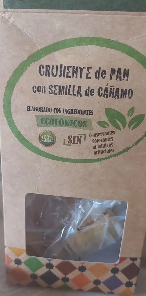 Crujiente de pan con semillas cáñamo