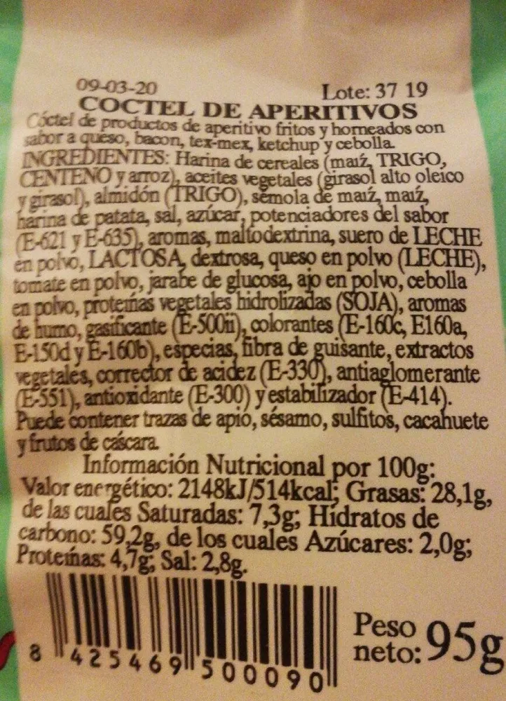 Cóctel de aperitivos