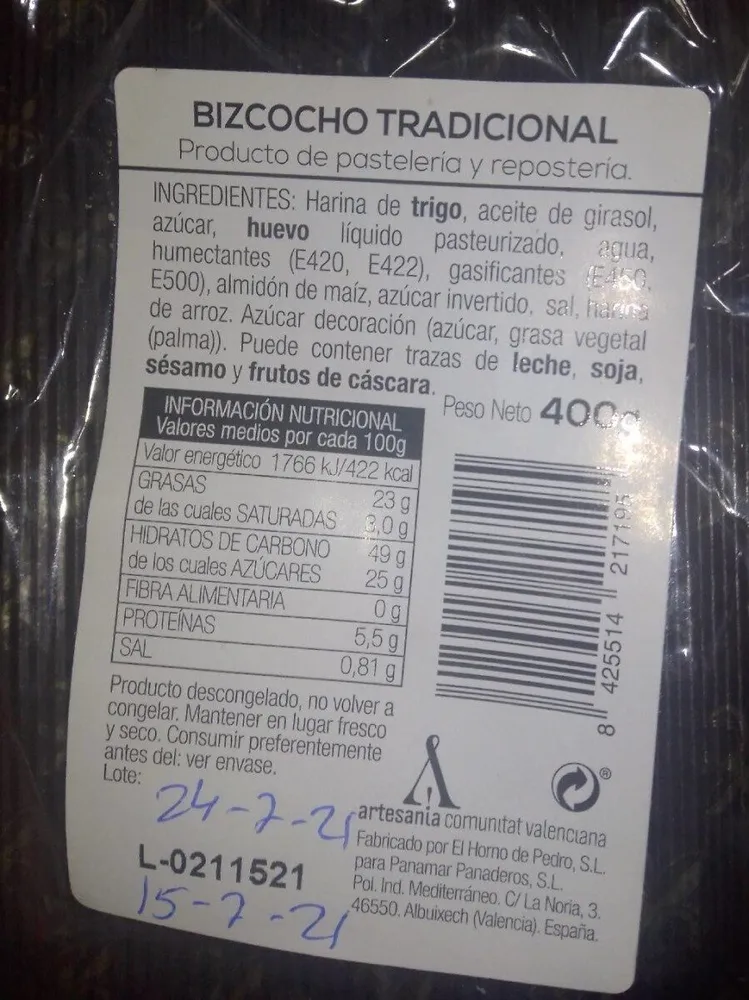 Bizcocho Tradicional