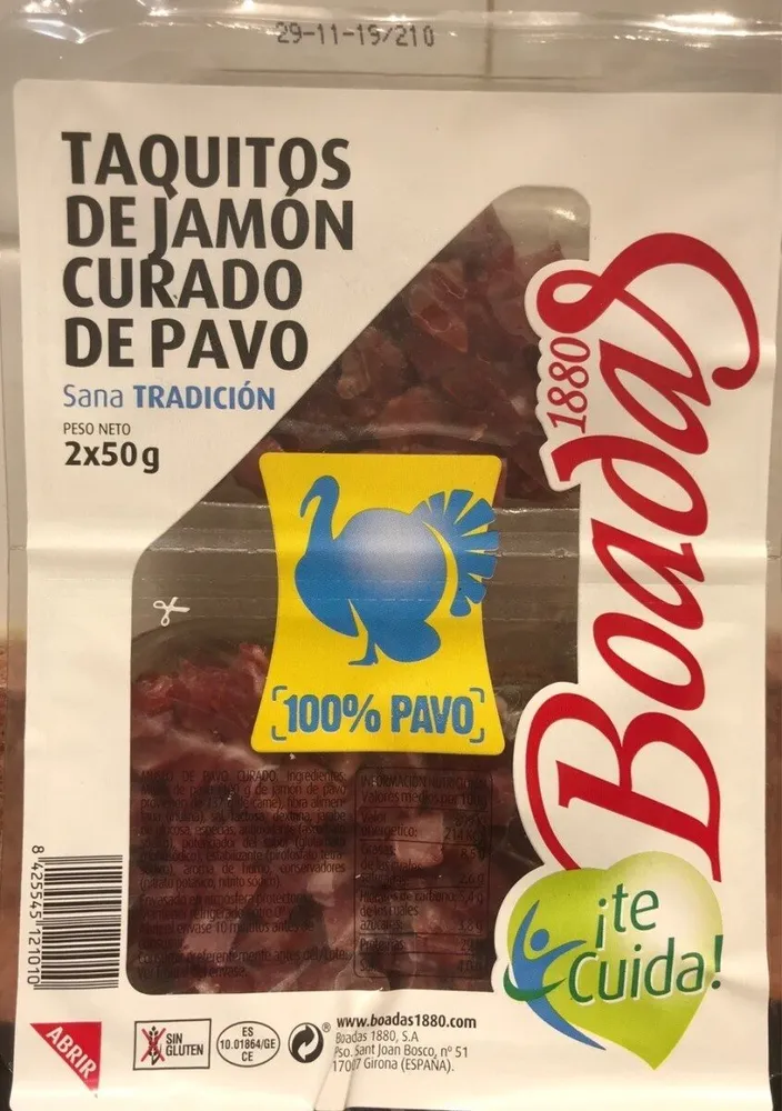 Taquitos de jamón curado de pavo