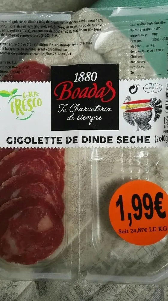 Gigolette de dinde seche