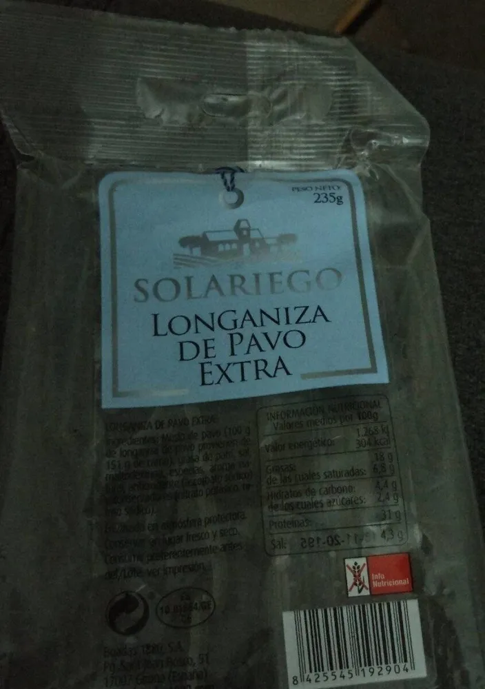 Longaniza de pavo extra