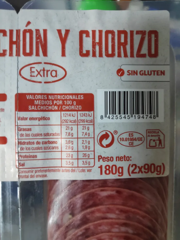 Salchichón y chorizo
