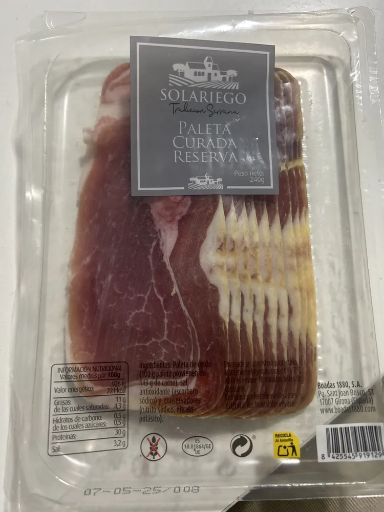 Paleta curada reserva
