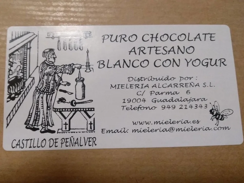 Puro chocolate artesano blanco con yogur