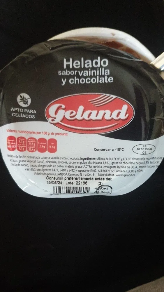 Helado sabor vainilla