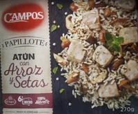 Papillote atun con arroz y setas