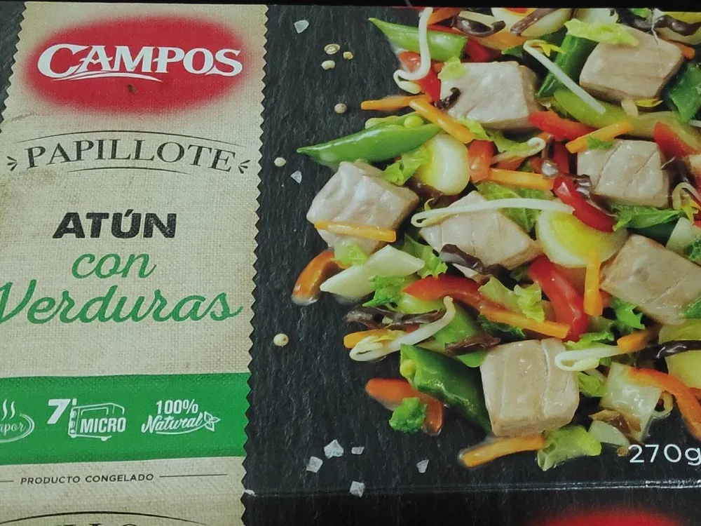 Atún con verduras en papillote