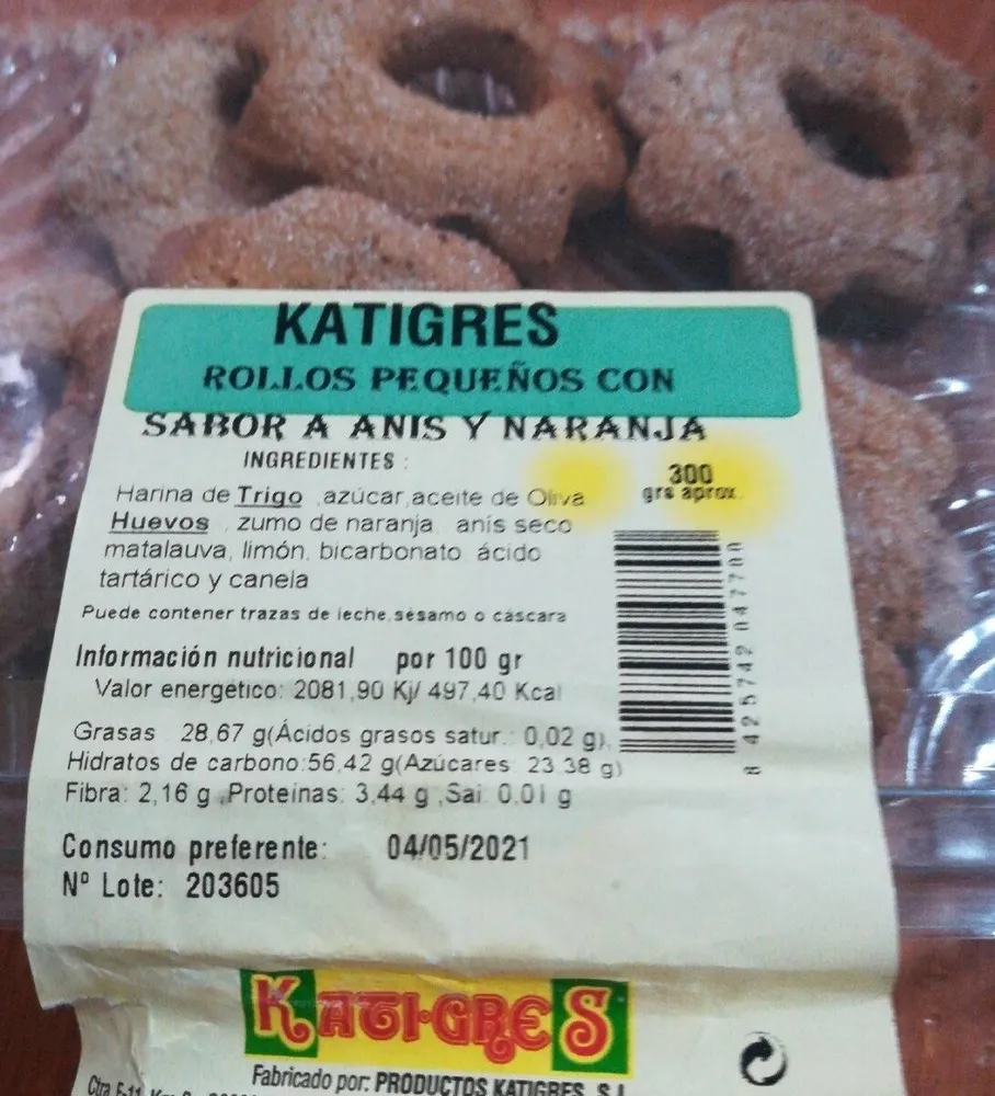 Katigres Rollo anís y naranja