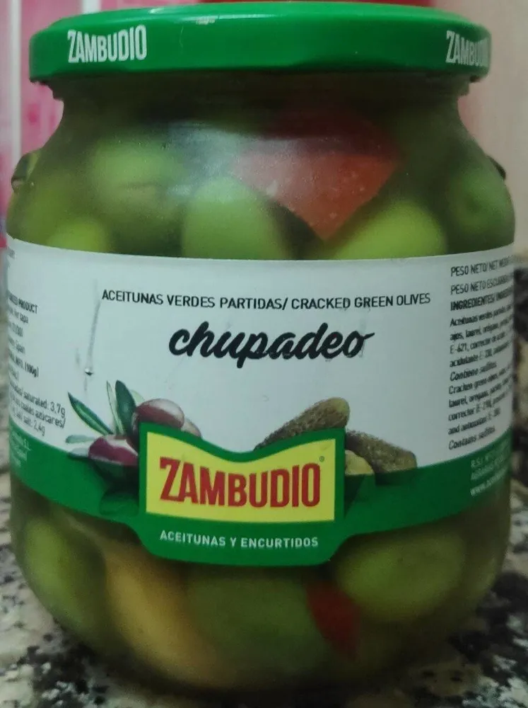 Aceitunas verdes partidas/ chupadeo