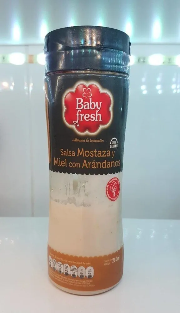 Salsa mostaza y miel con arándanos