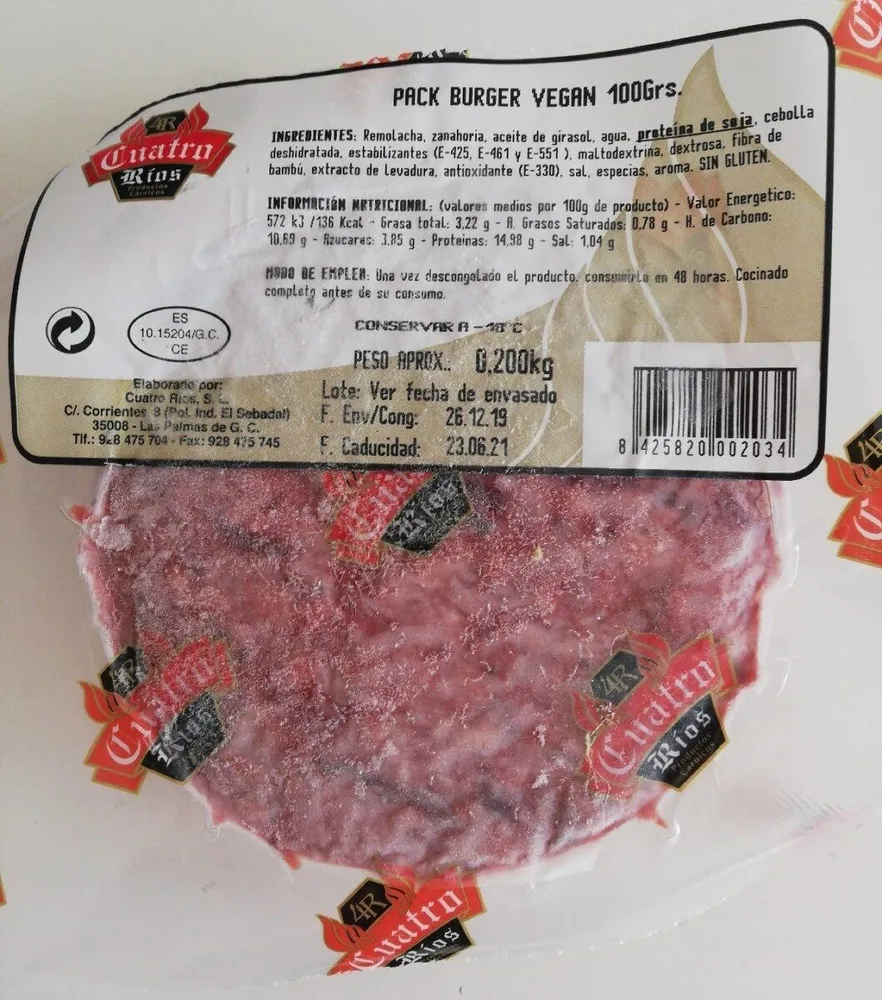 Pack burger vegan 100grs
