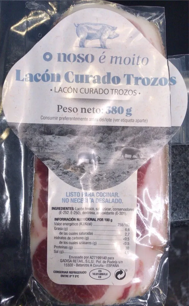 Lacon Curado Trozos