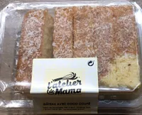 Gateau avec coco coupé