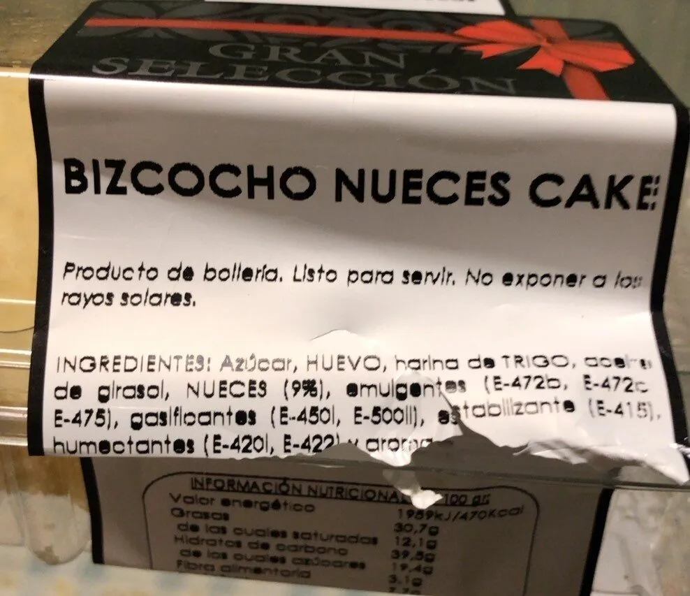 Bizcocho nueces cake