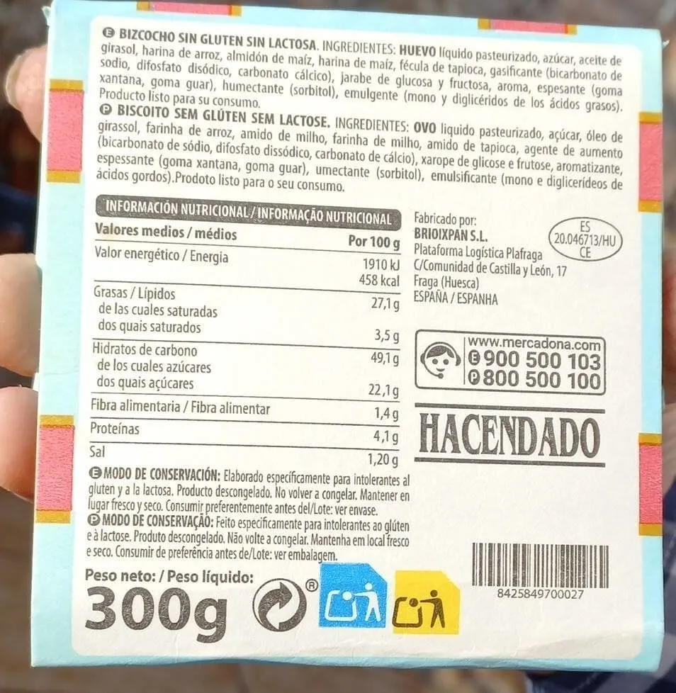 Bizcocho sin gluten