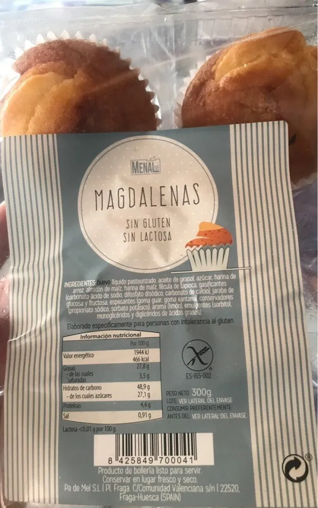 Madalenas sin gluten y sin lactosa
