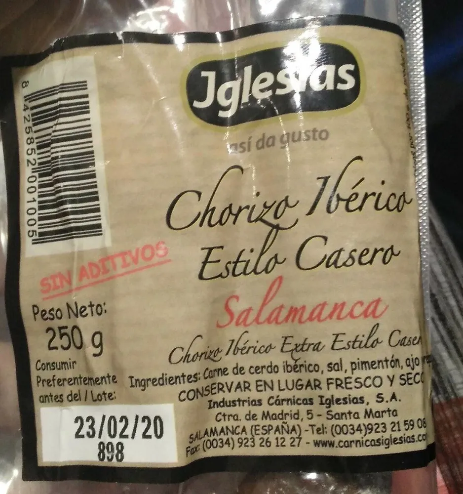 Chorizo ibérico estilo casero