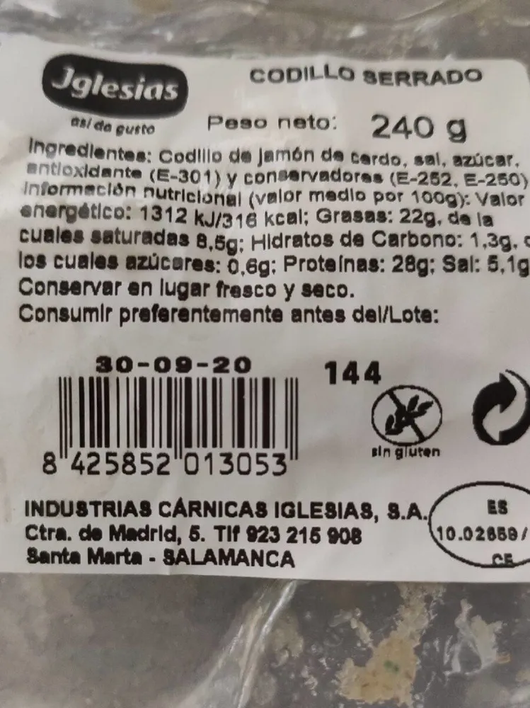 Codillo serrado