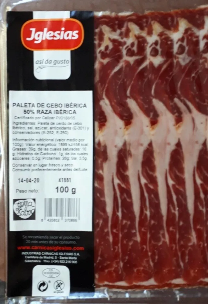 Paleta de cebo ibérica