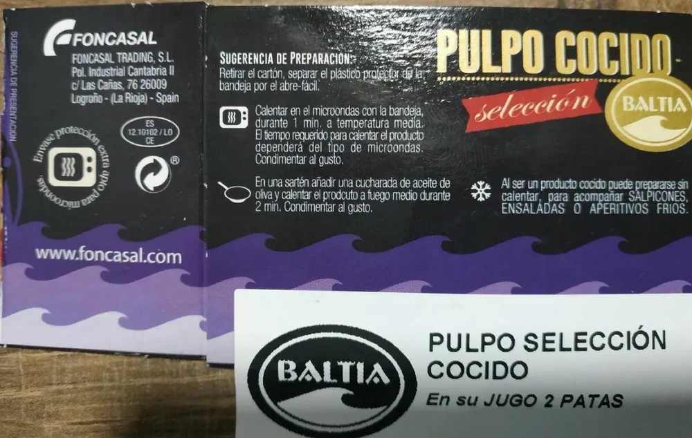 Pulpo cocido