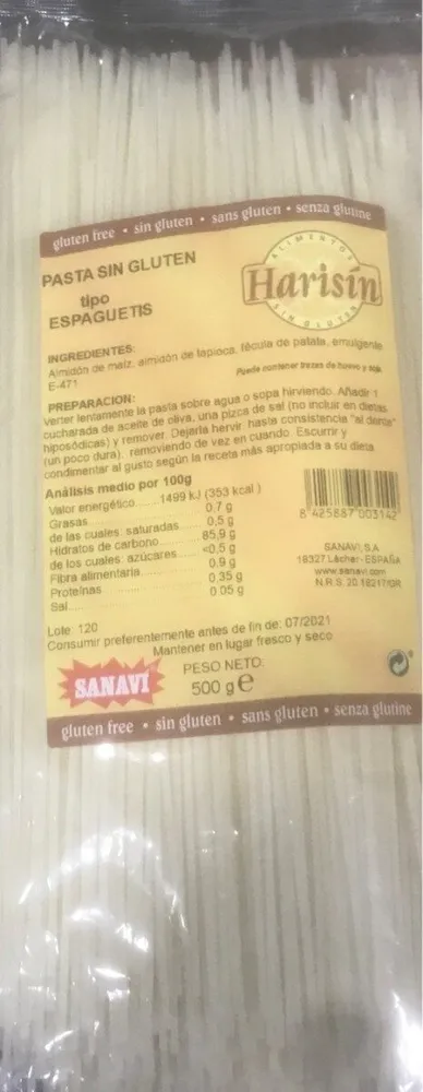 Pasta sin gluten